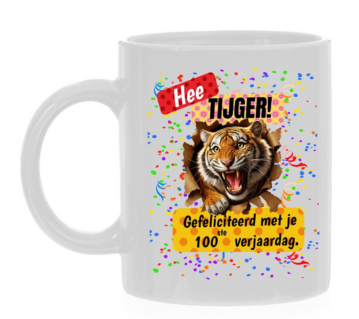 Koffiemok 100ste verjaardag kado opa oma