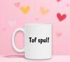 foto 2 Koffiemok met de tekst tof spul erop gedrukt