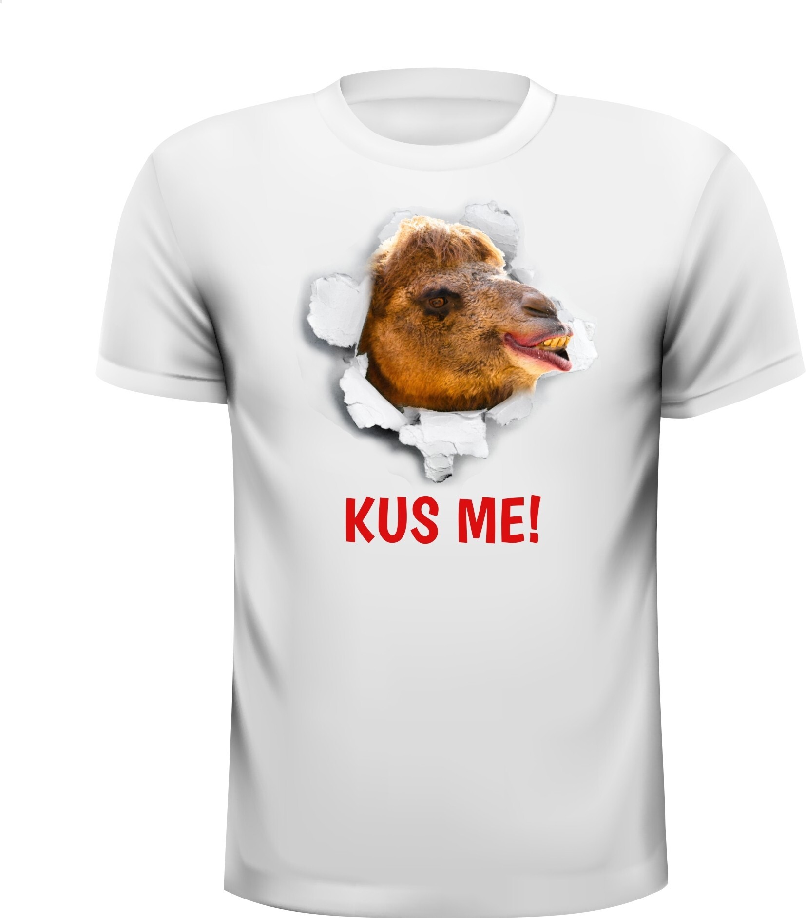 T-shirt kameel dromedaris kus me vrijgezellenfeest