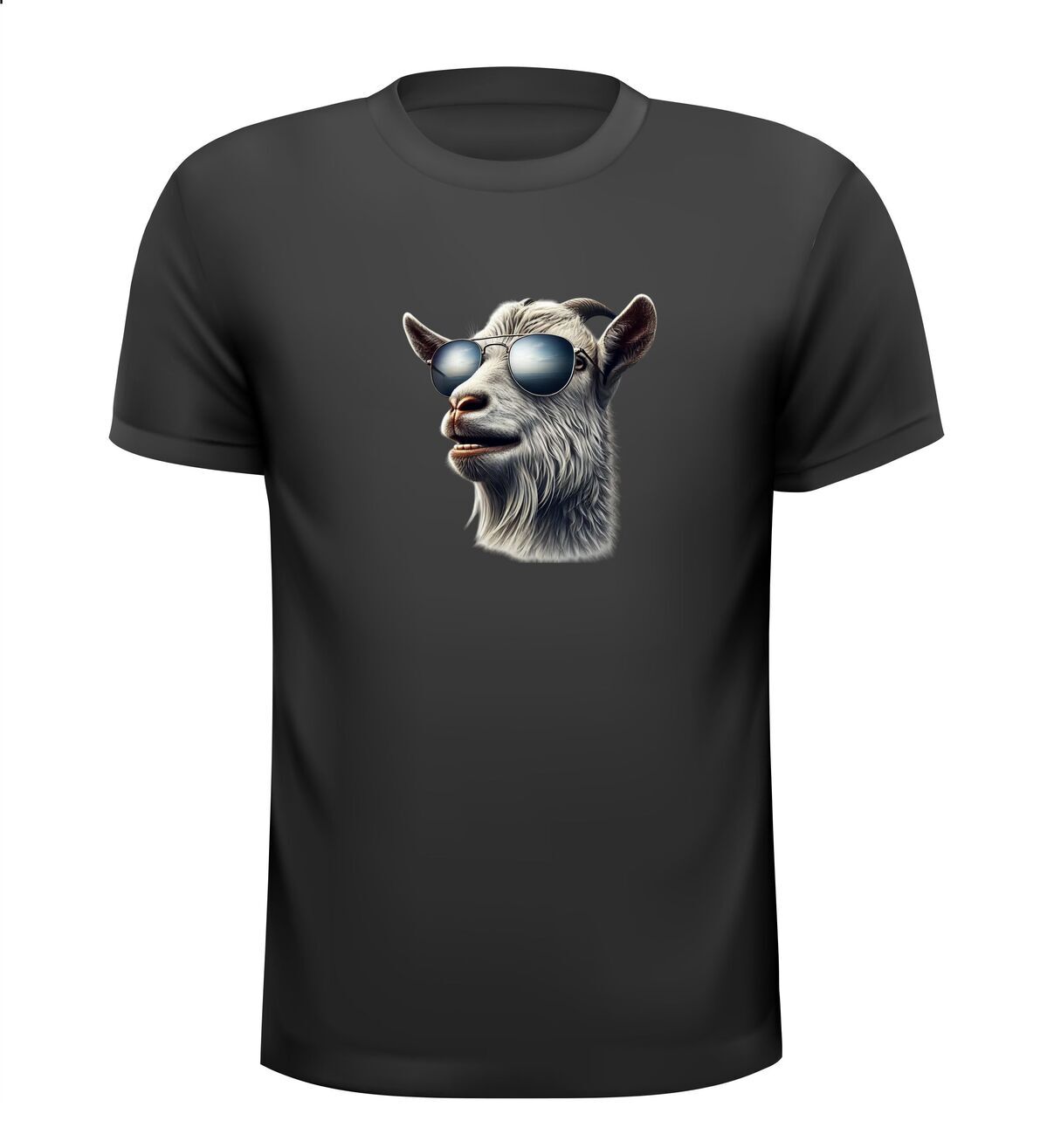 T-shirt met Stoere geit print
