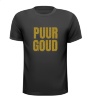 T-shirt tekst puur goud in glitter letters