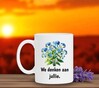 foto 3 Vergeet-mij-nietje koffiemok we denken aan jullie. Steunen corona leuk cadeau