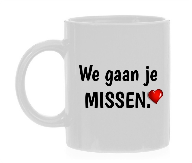 We gaan je missen koffiemok