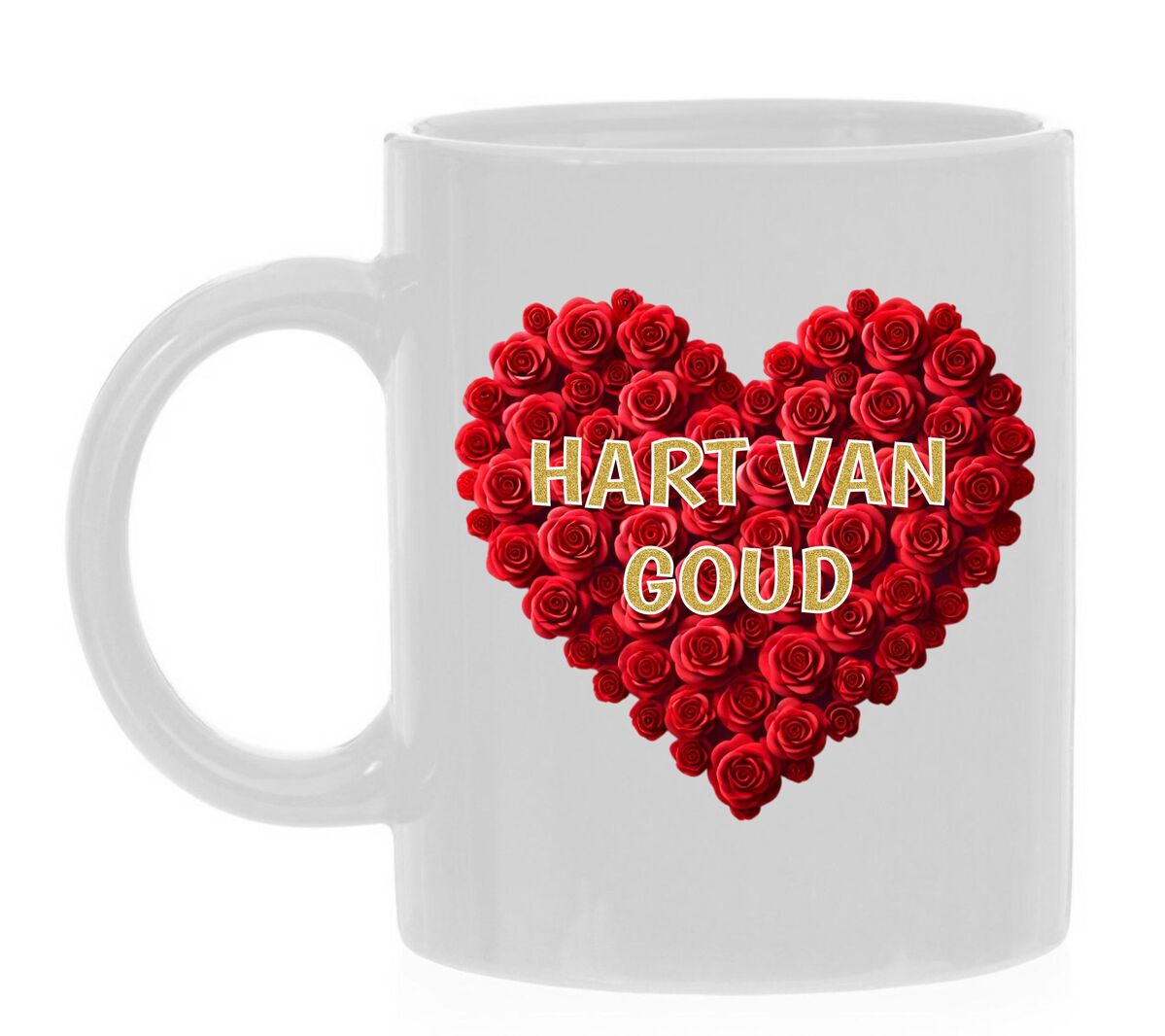 Hart van goud koffiemok