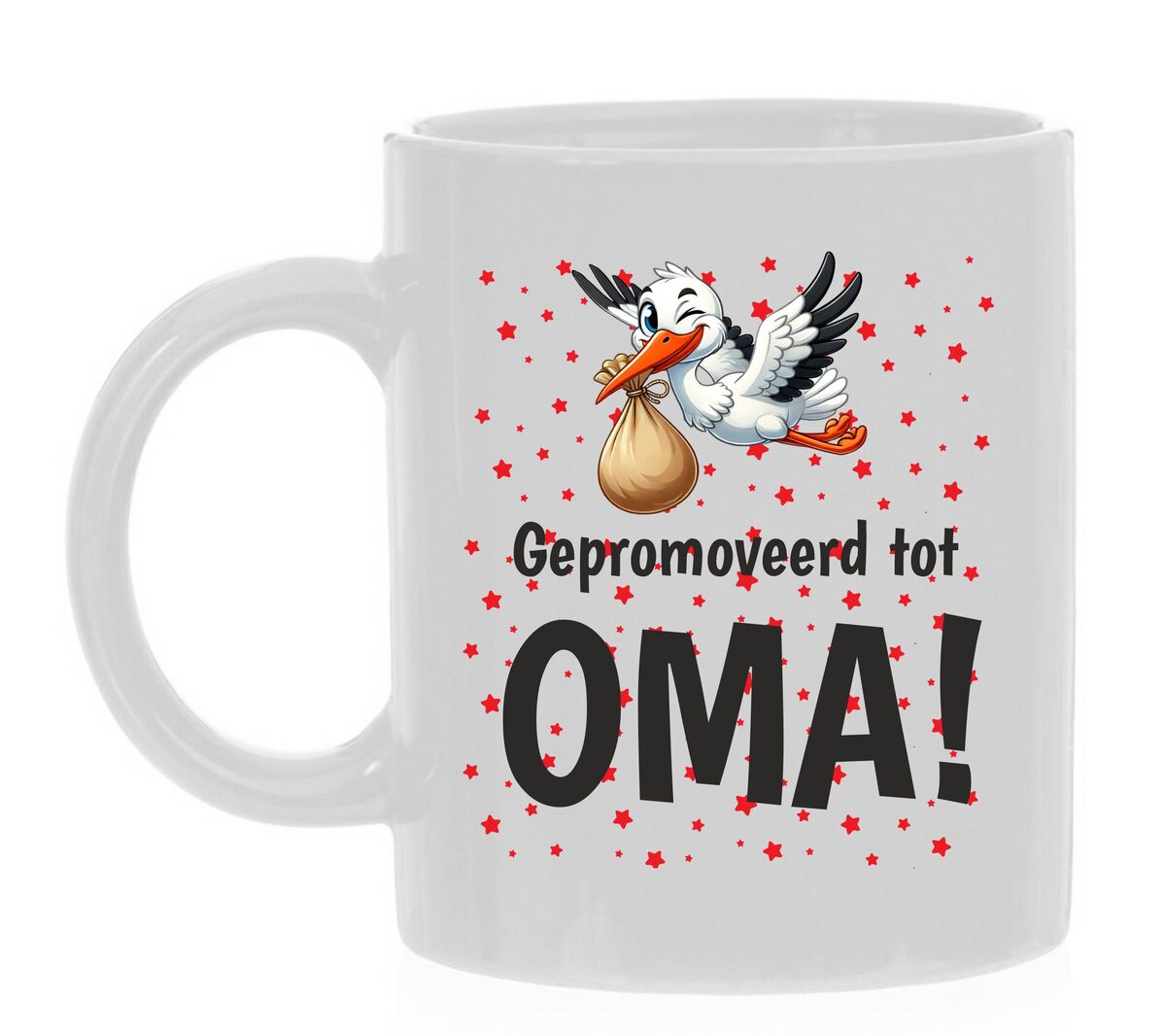 Koffiemok gepromoveerd tot oma gezinsuitbreiding cadeau