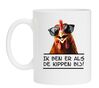 foto 1 Koffiemok ik ben er als de kippen bij gezegde