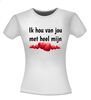 foto 10 T-shirt ik hou van jou met heel mijn hart rood hart houden van Valentijn Moederdag Vaderdag