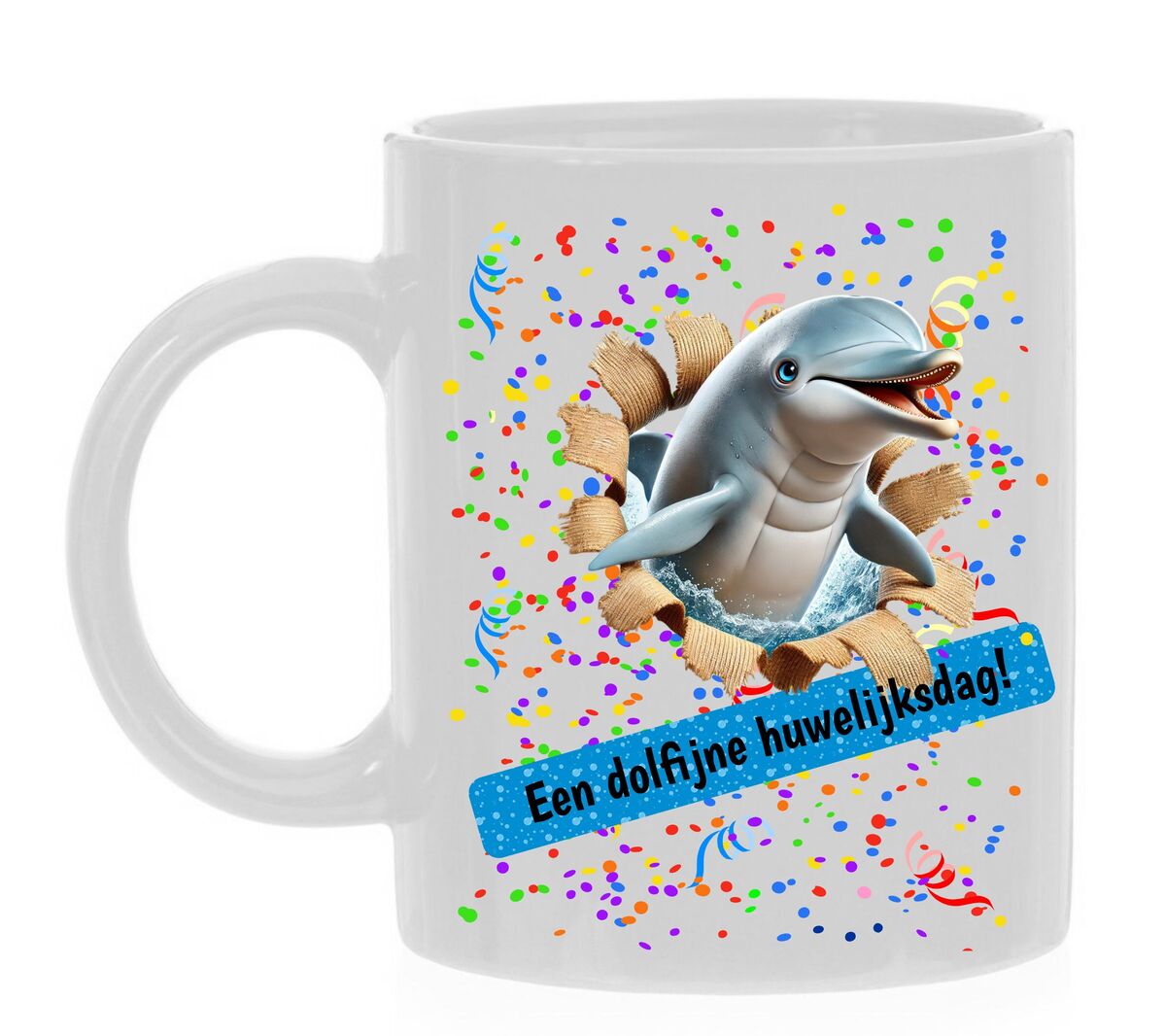 koffiemok een dolfijne huwelijksdag!