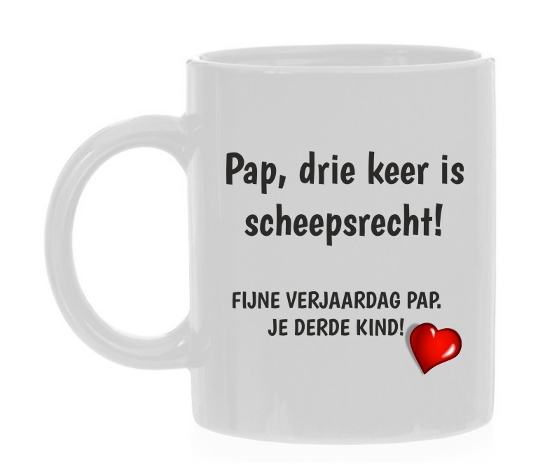 Pap drie keer is scheepsrecht koffiemok verjaardag vader cadeau