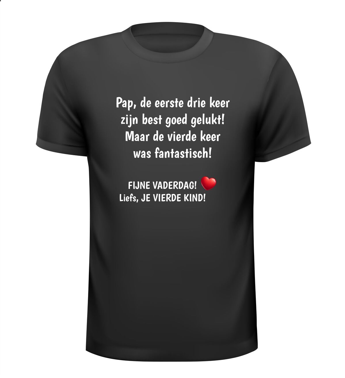 T-shirt Vaderdag cadeau grappig vierde kind steek onderwater humor