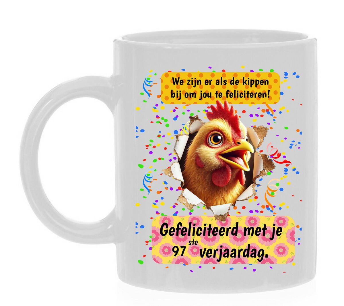 97ste verjaardag presentje koffiemok opa of oma