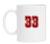 Cijfer 33 op een witte mok