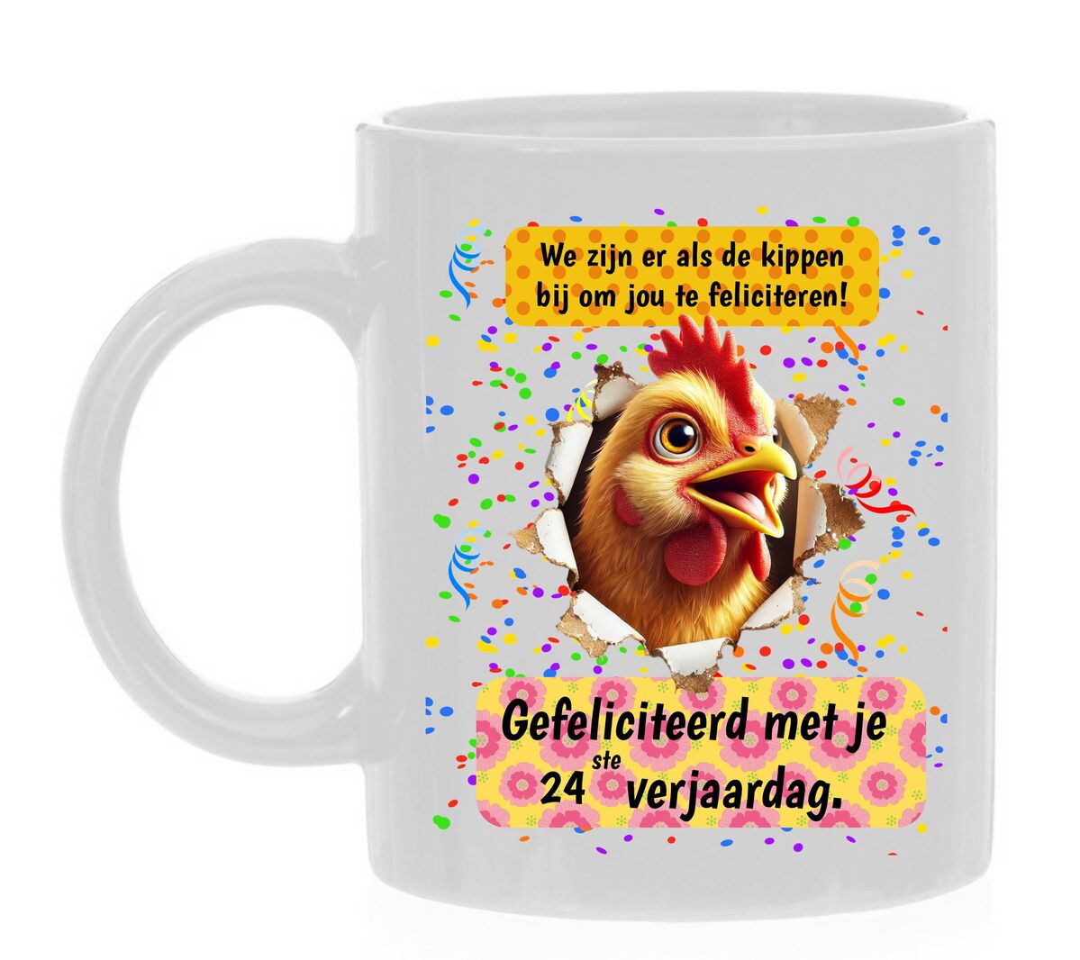 Feestelijk presentje 24ste verjaardag koffiemok mok