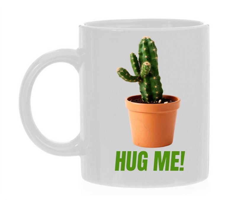 hug me cactus knuffel koffiemok hugs koffiebeker