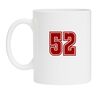 Koffiemok met cijfer 52 robijnrood