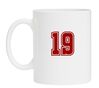Koffiemok wit met cijfer 19 als opdruk