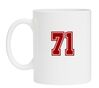 Koffiemok wit met getal 71