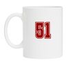 foto 1 Koffiemok wit met het getal 51 als opdruk