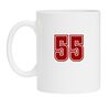 Mok met cijfer 55 opdruk