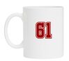 Mok met cijfer 61