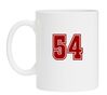 Mok met getal 54 als opdruk