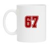 Mok met getal 67 opdruk