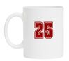 Mok met het cijfer 25 als opdruk