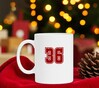 foto 2 Mok wit getal 36 opdruk robijnrood