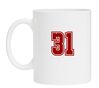 Mok wit met cijfer 31 als opdruk