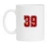 Mok wit met cijfer 39 als opdruk