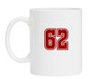 Mok wit met cijfer 62 opdruk