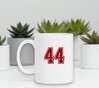 foto 2 Mok wit met getal 44 als opdruk