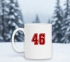 foto 4 Mok wit met getal 46 robijnrood