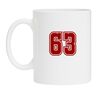 Mok wit met getal 63 opdruk