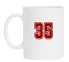 Mokje wit met cijfer 35 opdruk