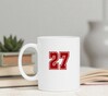 foto 4 Mokje wit met het getal 27 als opdruk