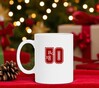 foto 3 Wiite koffiebeker met getal 50 erop gedrukt