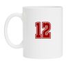 Wit mokje met het cijfer 12