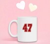 foto 3 Witte koffiemok met het getal 47 opdruk