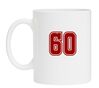 Witte mok met cijfer 60