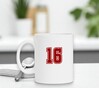 foto 3 Witte mok met het getal 16 als opdruk