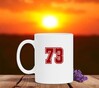 foto 4 Witte mok met het getal 73