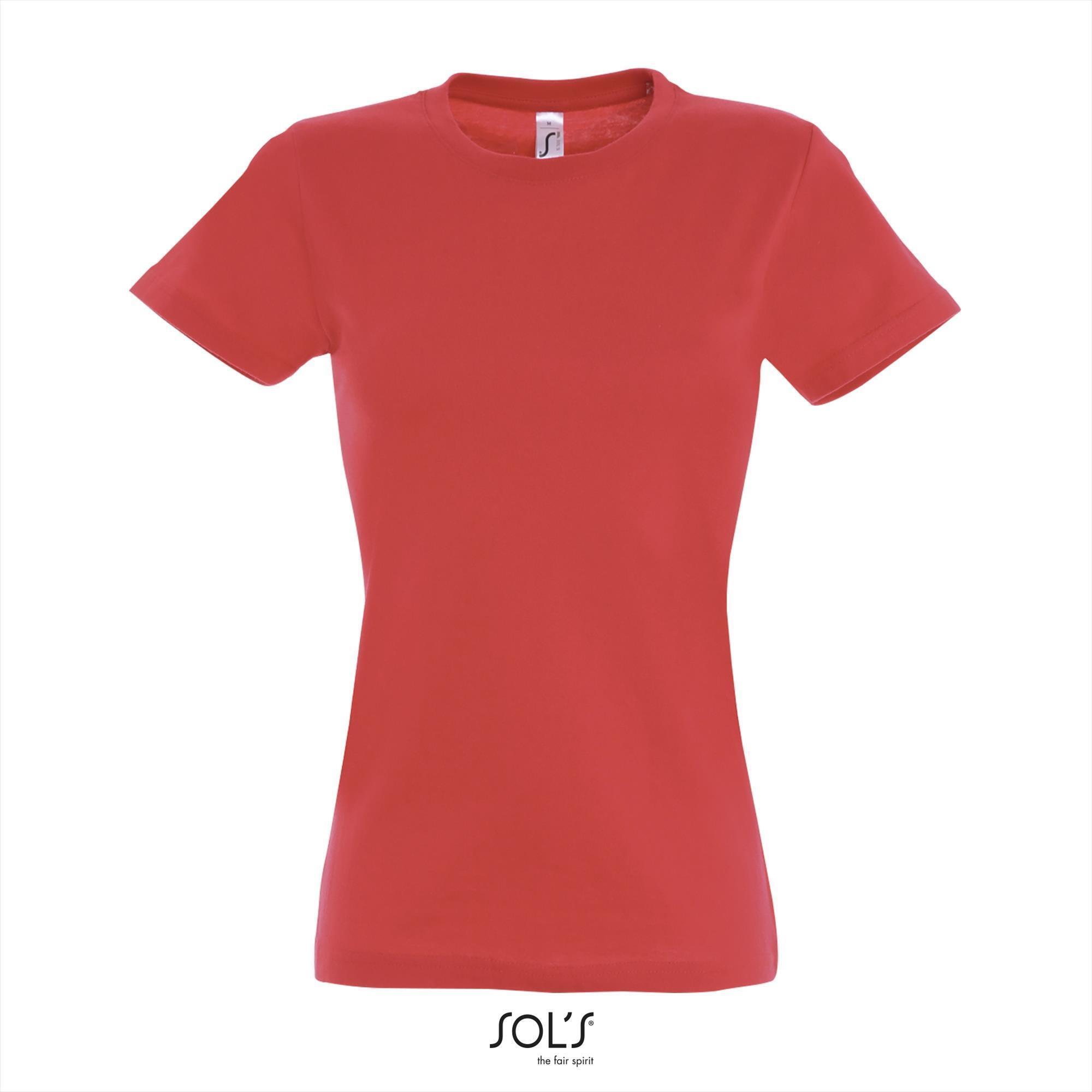  Klassieke dames T-shirt Hibiscus rood