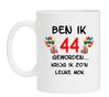 Beker bedrukt met leuke tekst en mooie opdruk 44 jaar 
