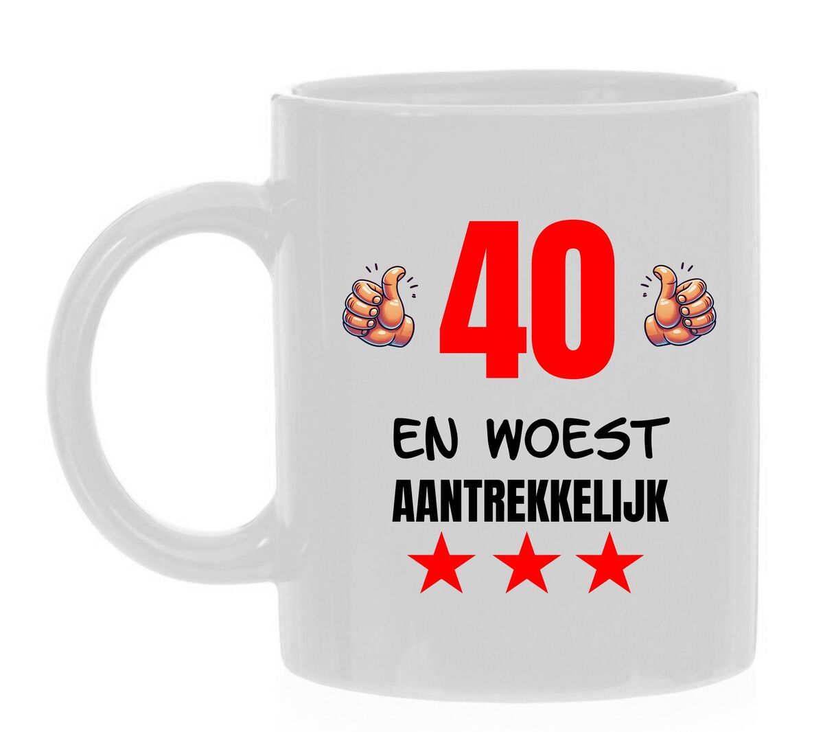 Beker met opdruk verjaardag leeftijd 40 jaar woest aantrekkelijk