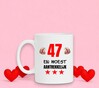 foto 4 Beker verjaardag leeftijd 47 jaar met leuke opdruk