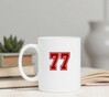 foto 4 Cijfer 77 op een witte mok