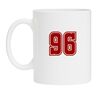 Cijfer 96 op een witte mok