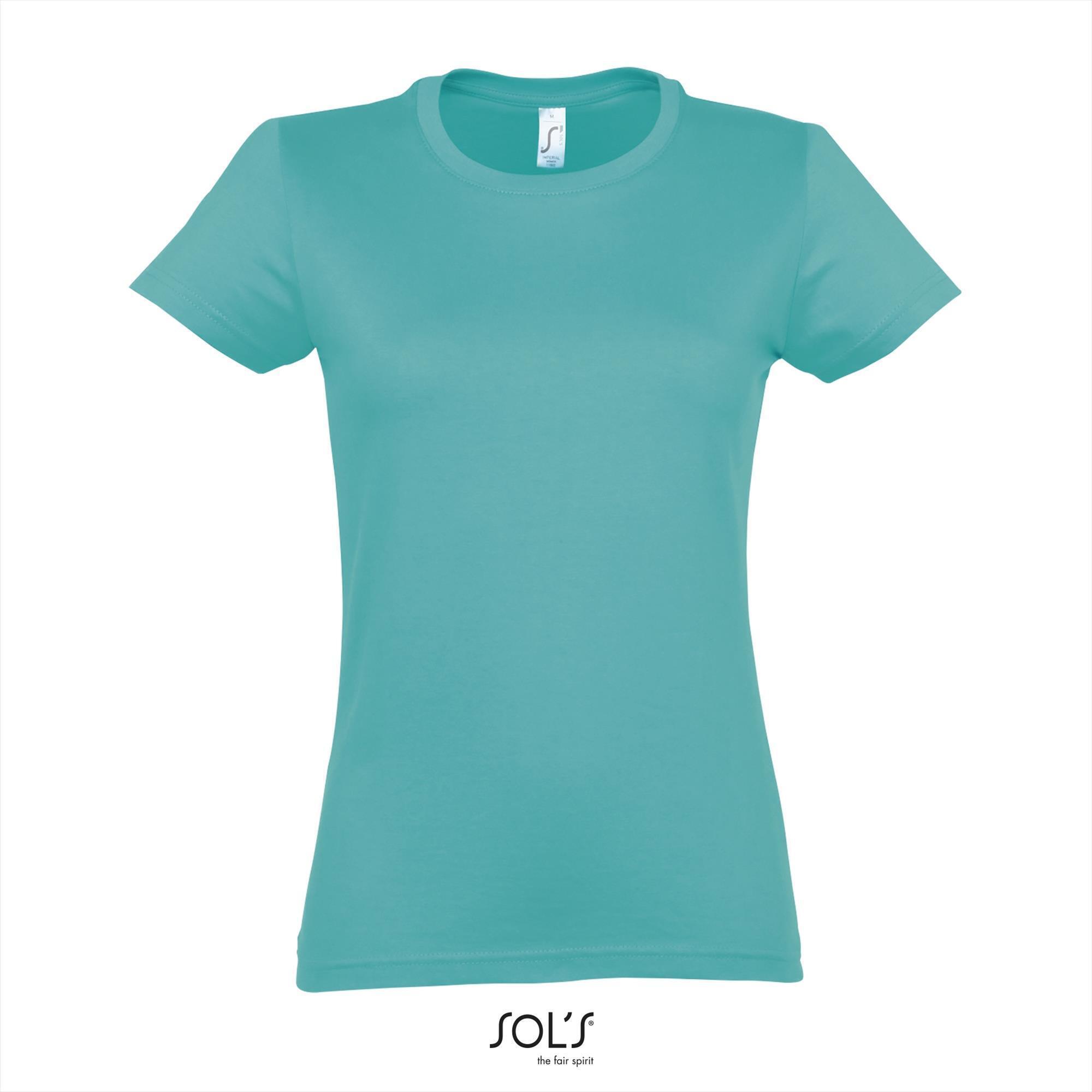 Klassieke dames T-shirt Caribbean blauw