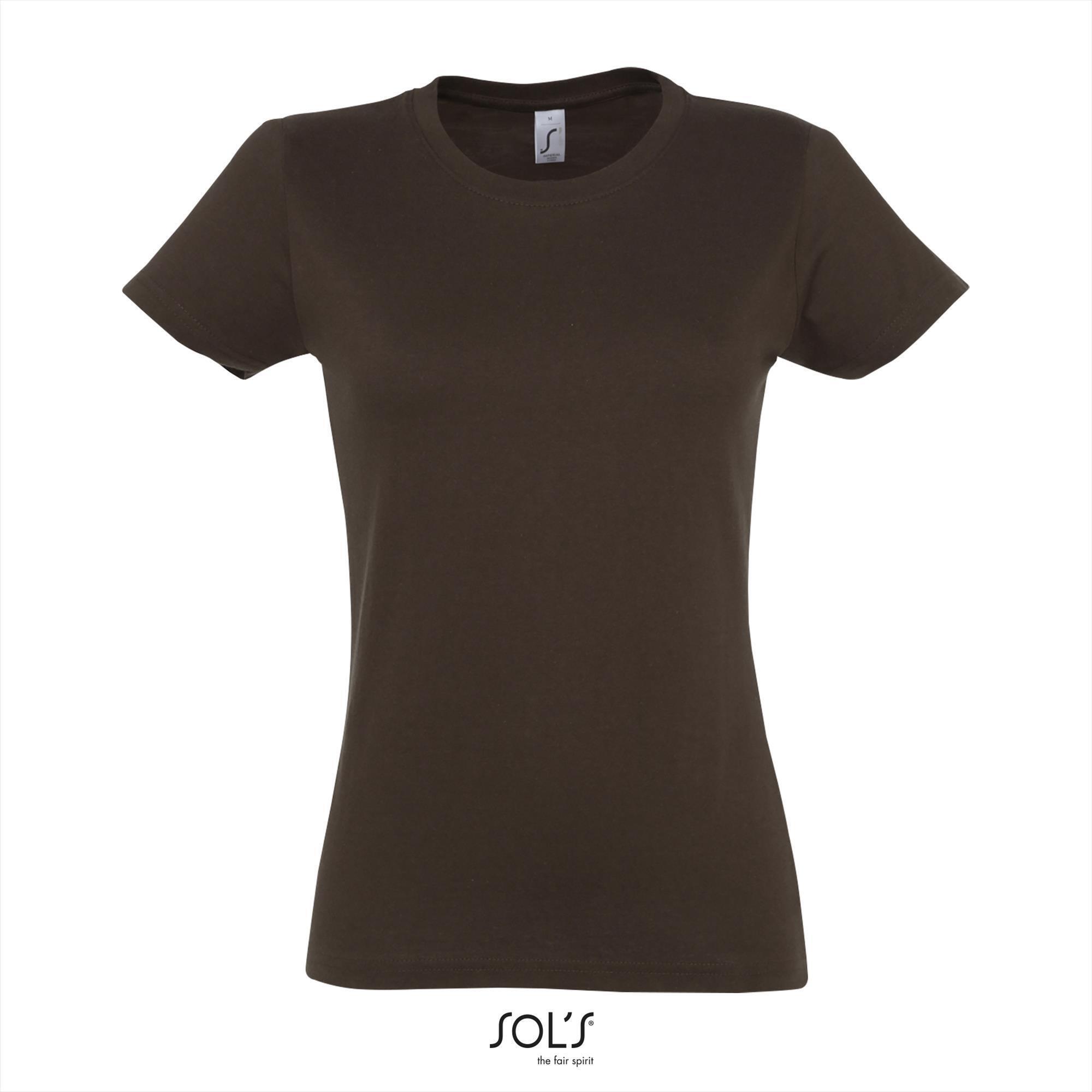 Klassieke dames T-shirt Chocolade bruin